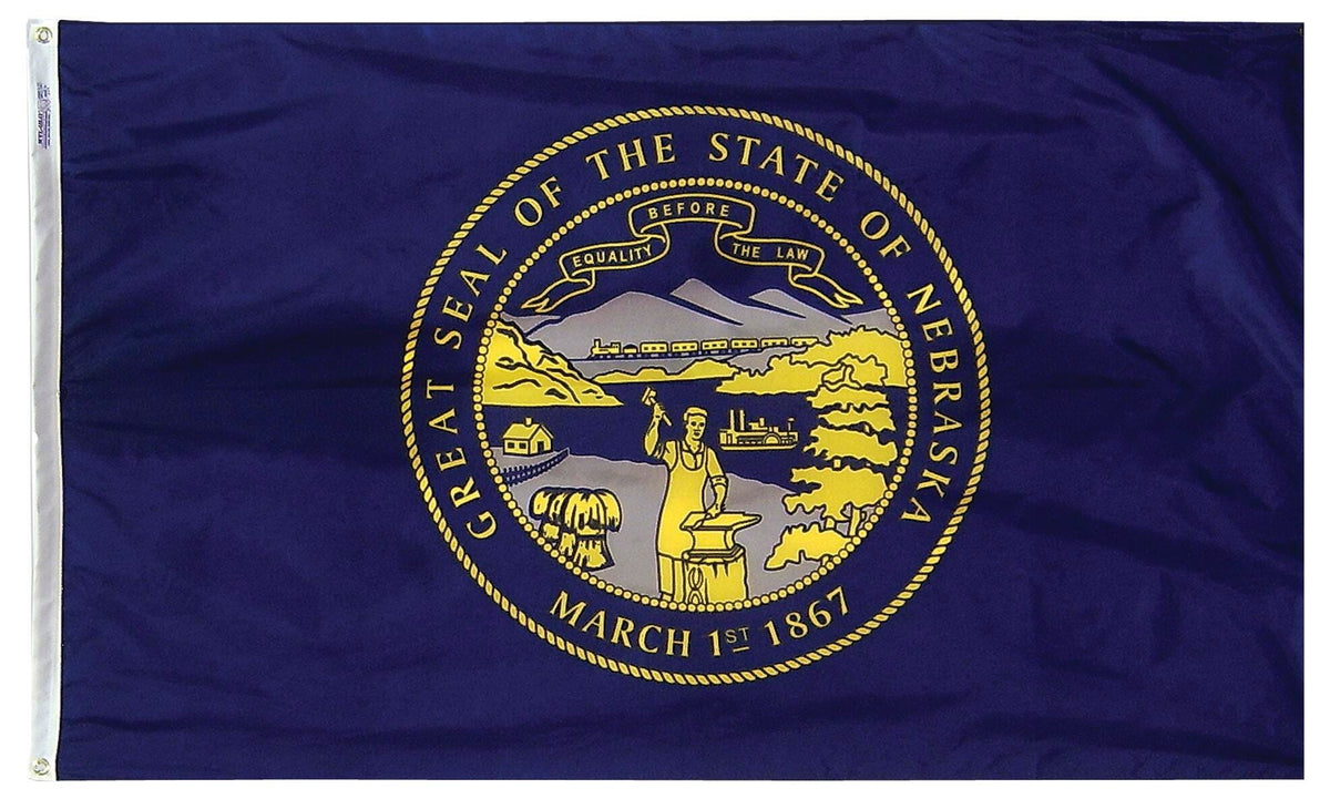 FLAG - ANNIN NEBRASKA STATE OUTDOOR FLAG - SOLARGUARD NYL-GLO NYLON - 4 X 6 FT