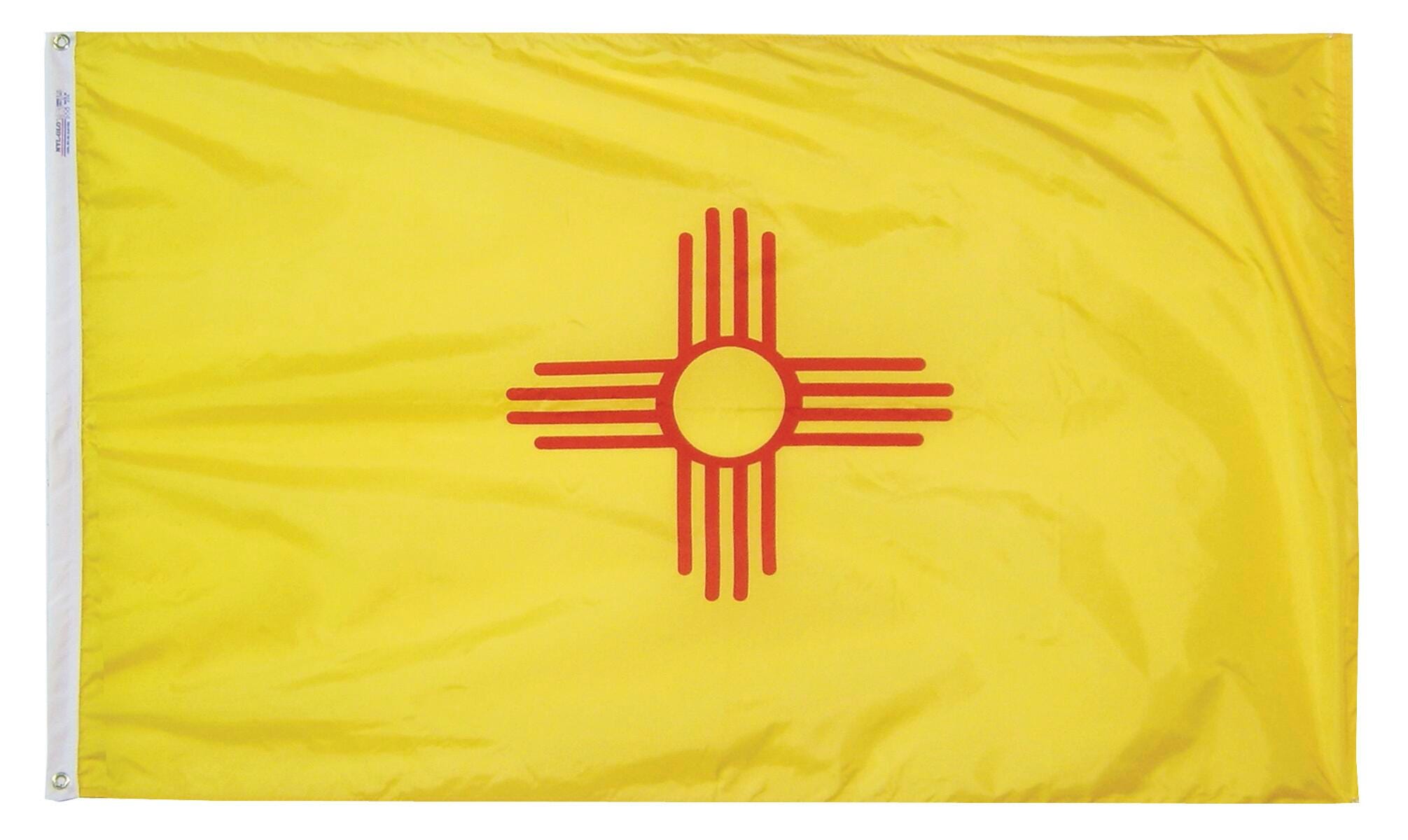 FLAG - ANNIN NEW MEXICO STATE INDOOR FLAG - COLONIAL NYL-GLO NYLON - 3 X 5 FT