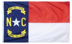 FLAG - ANNIN NORTH CAROLINA STATE INDOOR FLAG - COLONIAL NYL-GLO NYLON - 3 X 5 FT