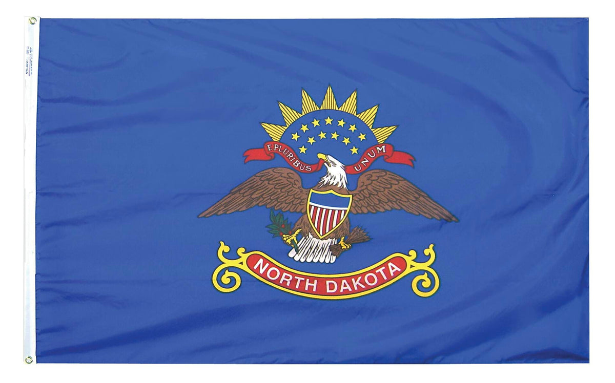 FLAG - ANNIN NORTH DAKOTA STATE OUTDOOR FLAG - SOLARGUARD NYL-GLO NYLON - 3 X 5 FT