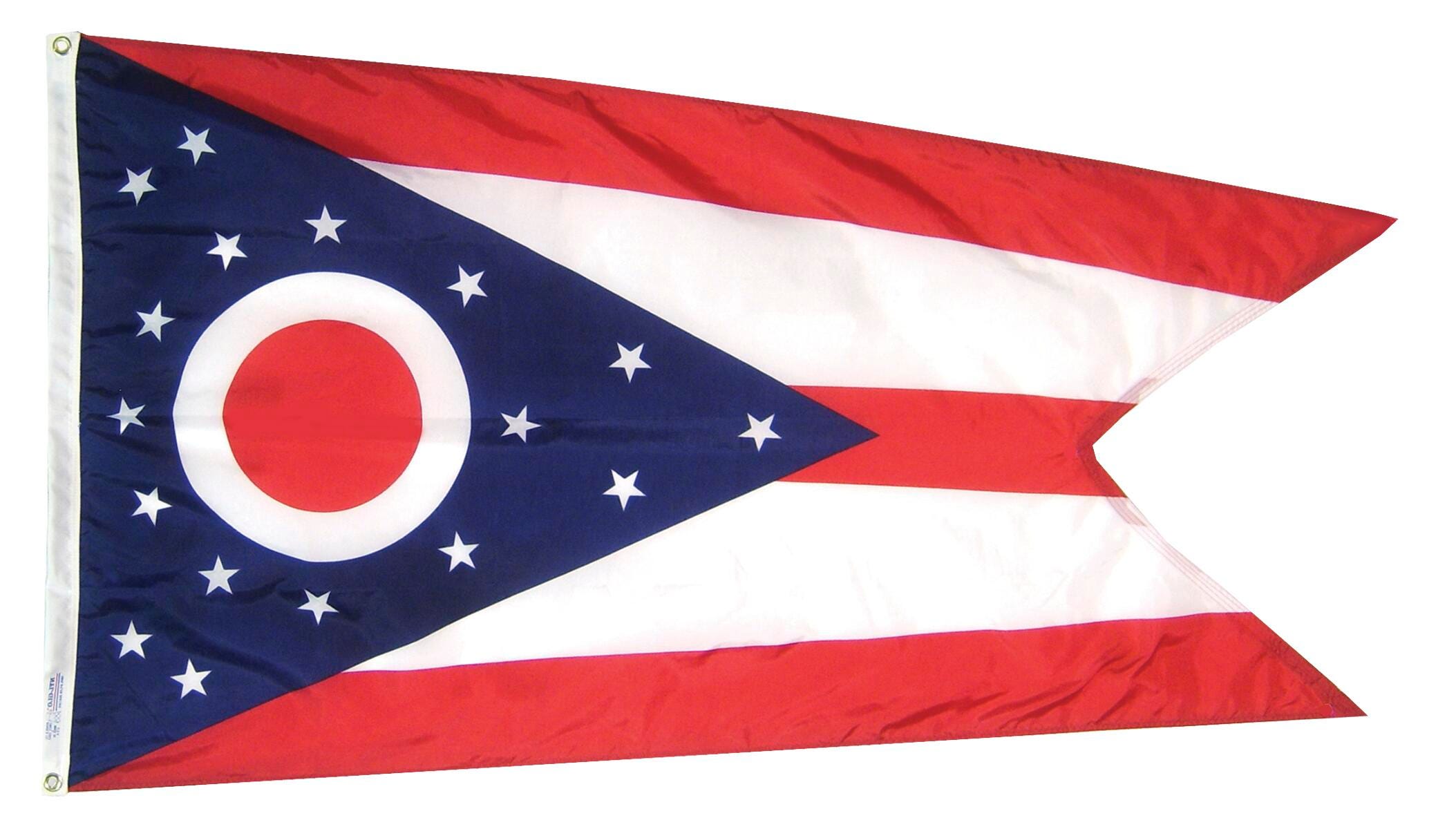 FLAG - ANNIN OHIO STATE OUTDOOR FLAG - SOLARGUARD NYL-GLO NYLON - 3 X 5 FT