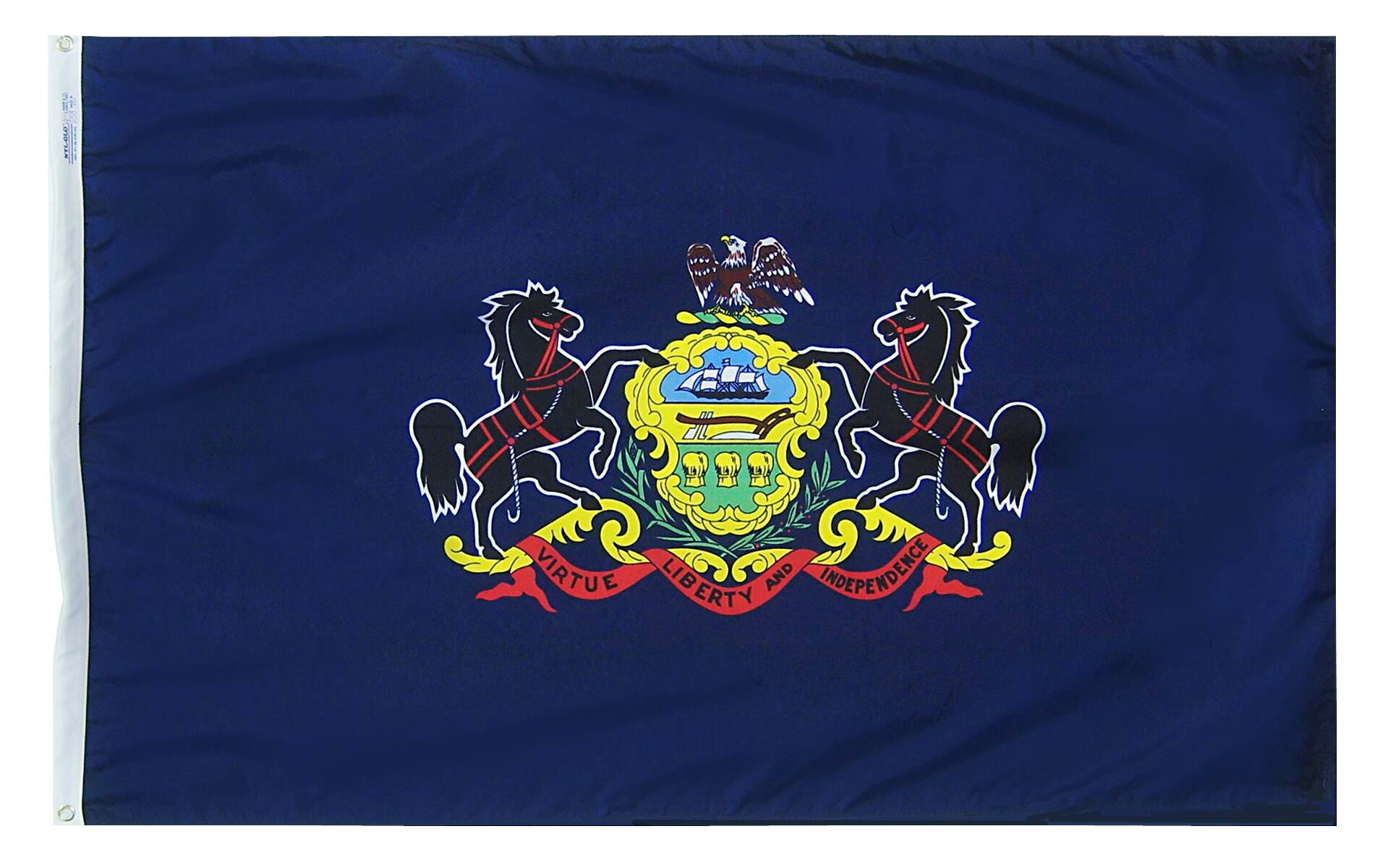 FLAG - ANNIN PENNSYLVANIA STATE OUTDOOR FLAG - SOLARGUARD NYL-GLO NYLON - 4 X 6 FT