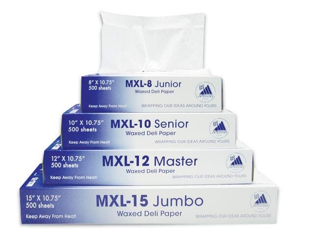 WAX PAPER - MCNAIRN WAX DELI PAPER - 8 X 10-3/4 IN - 500 SHEETS IN A BOX - PACK OF 12