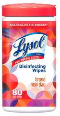 WIPES - LYSOL BRAND NEW DAY DISINFECTING WIPES - MANGO SCENT - 80 WIPES IN A TUB - PACK OF 6