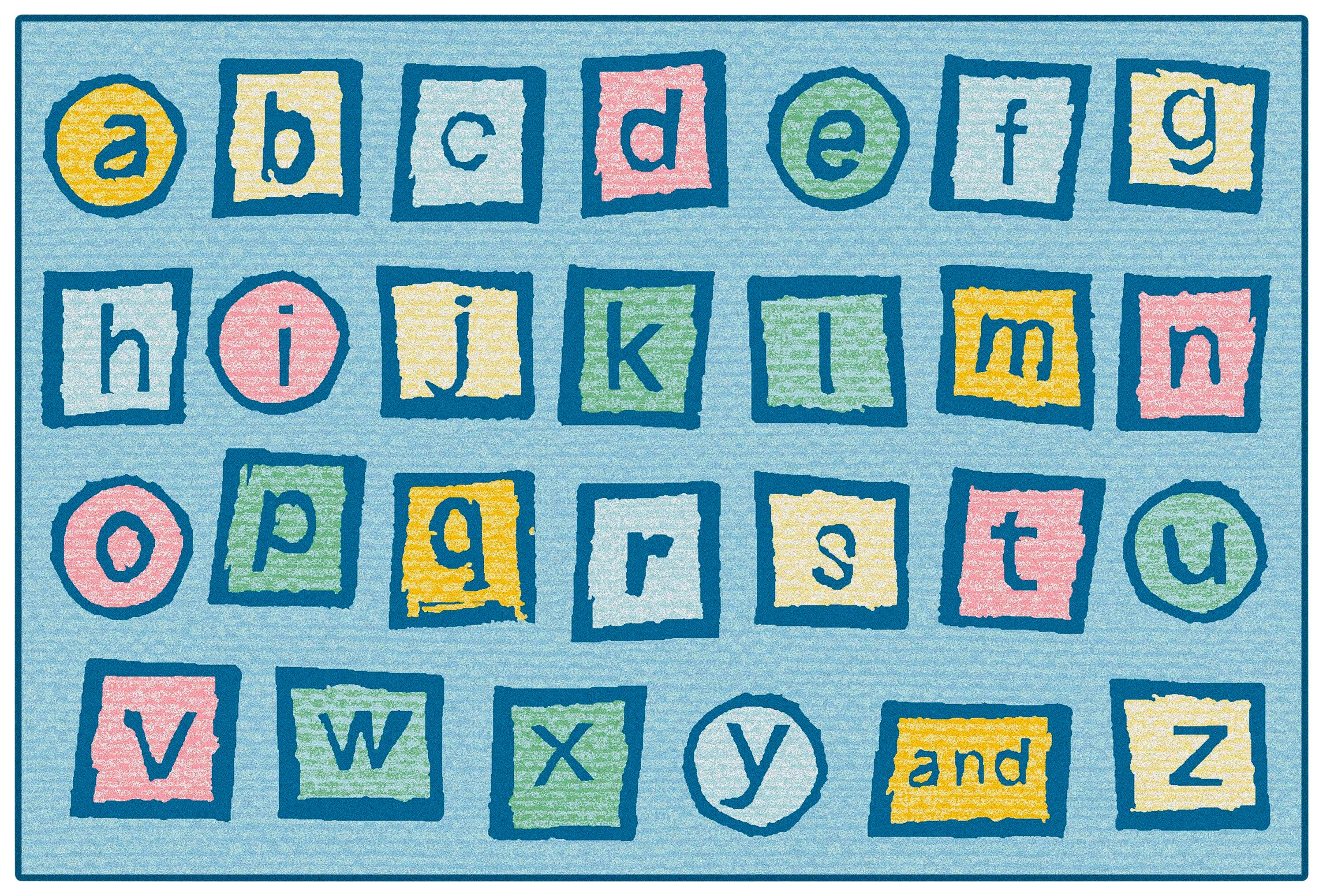 CARPETS FOR KIDS - KIDSVALUE PLUS ALPHABET BLOCKS - RECTANGLE - 6 FT X 9 FT - SPECIFY CARPET COLOR