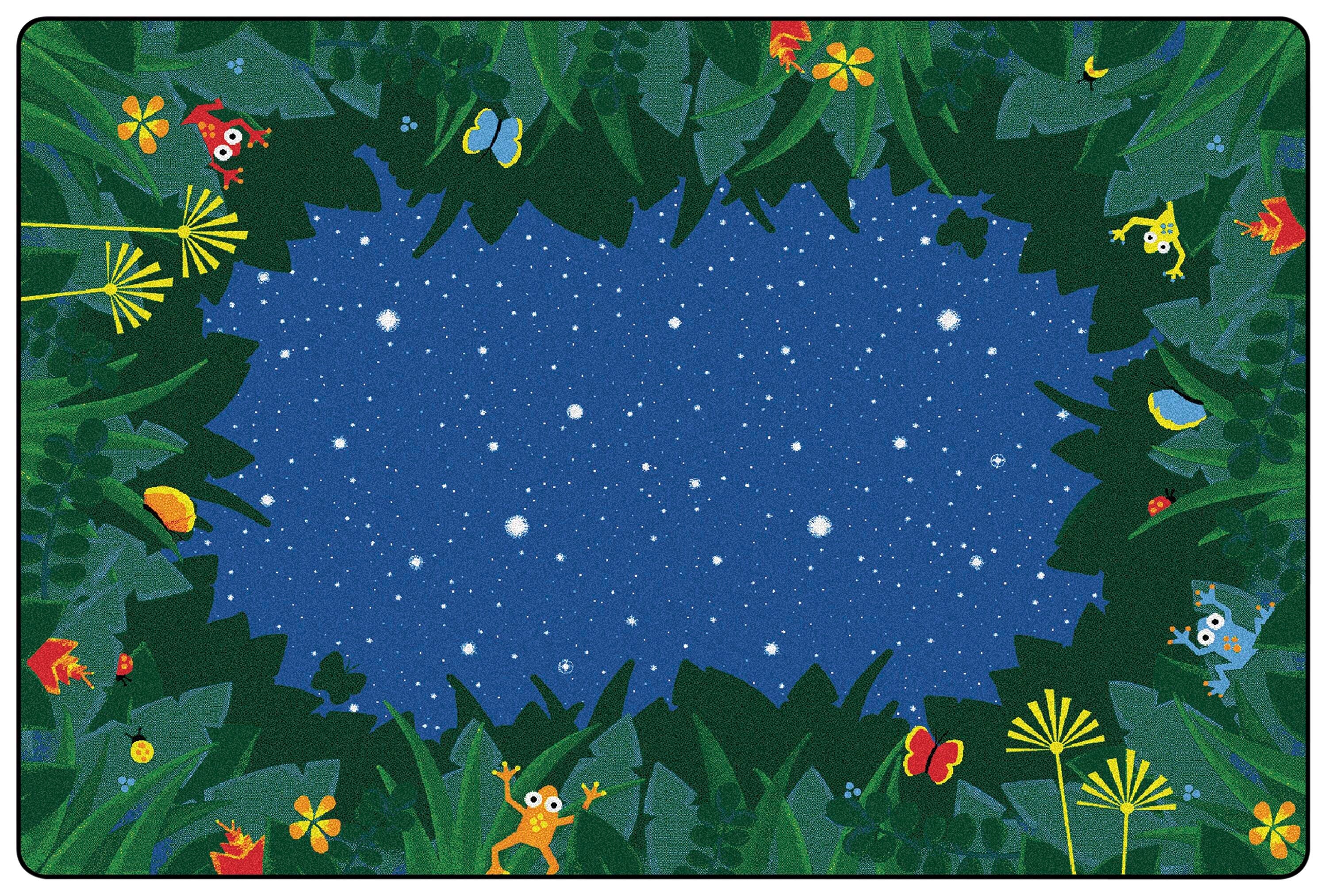 CARPETS FOR KIDS - PREMIUM PEACEFUL TROPICAL NIGHT - RECTANGLE - 6 FT X 9 FT - SPECIFY CARPET COLOR