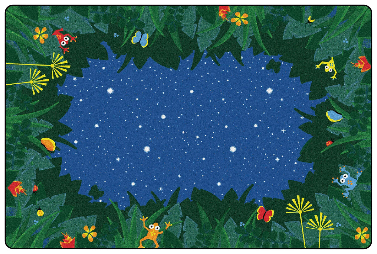 CARPETS FOR KIDS - PREMIUM PEACEFUL TROPICAL NIGHT - RECTANGLE - 6 FT X 9 FT - SPECIFY CARPET COLOR