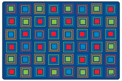 CARPETS FOR KIDS - PREMIUM PRIMARY SQUARES SEATING - RECTANGLE - 4 FT X 6 FT - SPECIFY CARPET COLOR