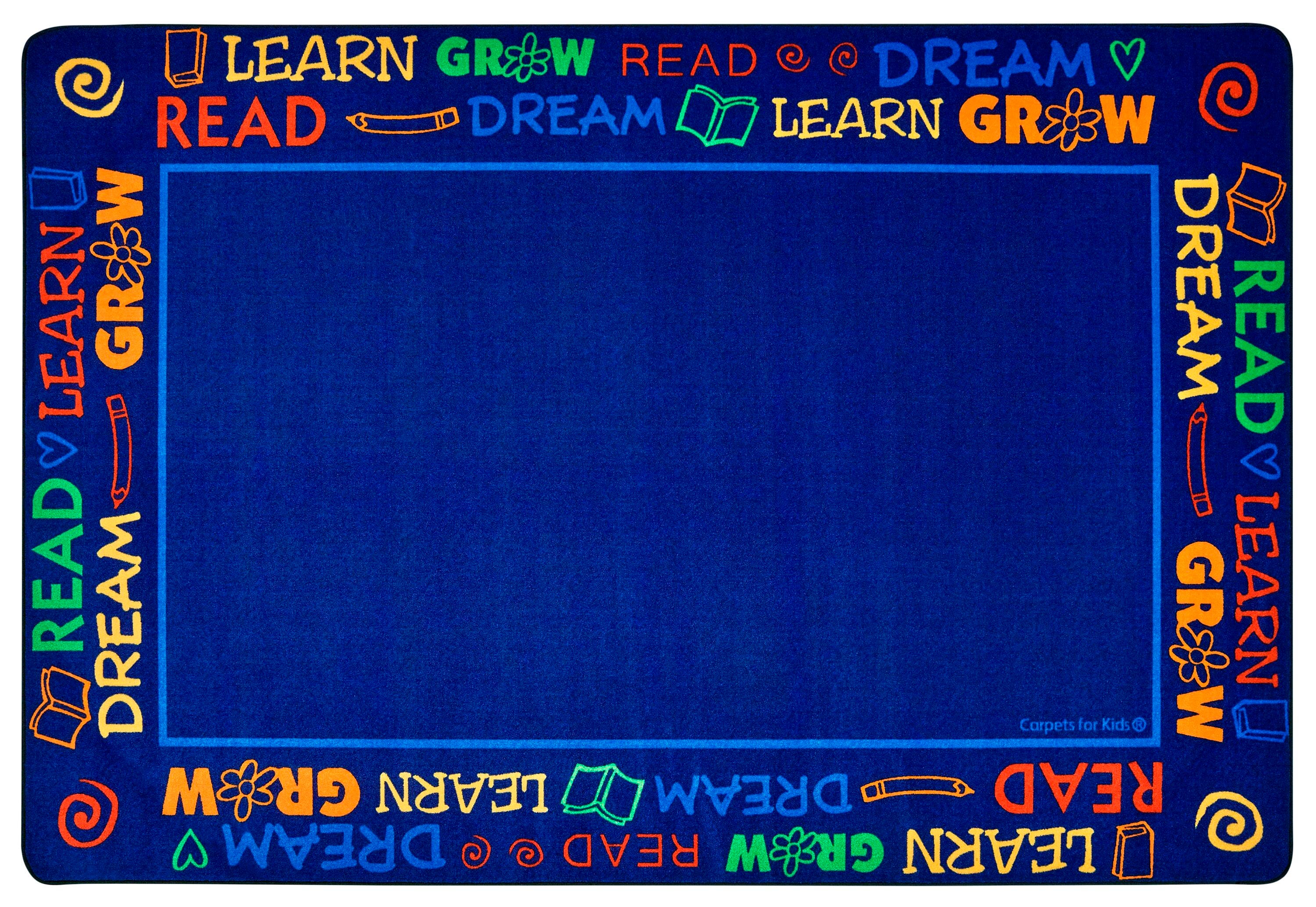 CARPETS FOR KIDS - PREMIUM READ TO DREAM BORDER - RECTANGLE - 6 FT X 9 FT - SPECIFY CARPET COLOR