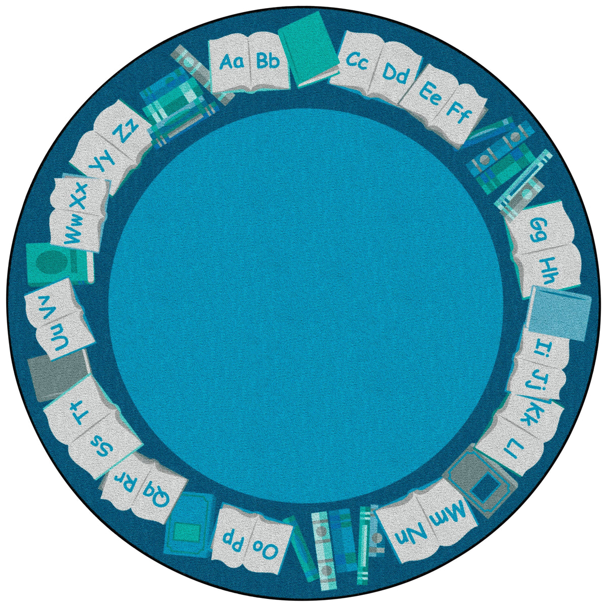 CHILDCRAFT - CARPETS - ALPHABET BOOK BORDER - ROUND - 6 FT DIA - SPECIFY COLOR