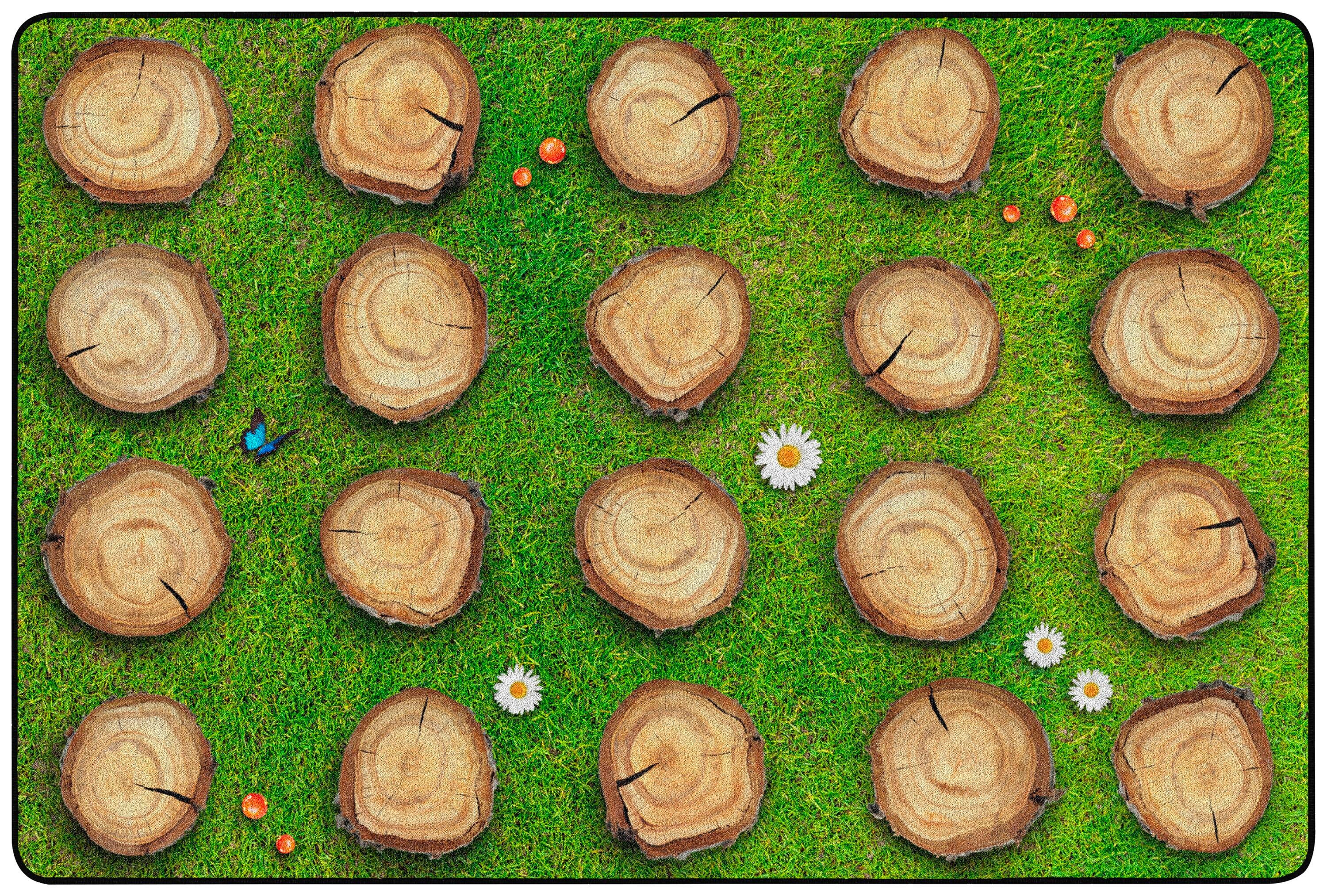 CHILDCRAFT - CARPETS - SEATING STUMPS PHOTO FUN - RECTANGLE - 6 FT X 9 FT - SPECIFY NUMBER OF SEATS - SPECIFY CARPET COLOR