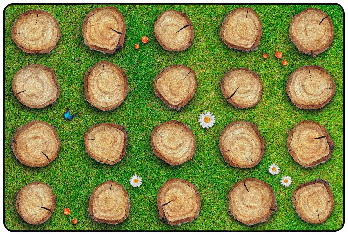 CHILDCRAFT - CARPETS - SEATING STUMPS PHOTO FUN - RECTANGLE - 6 FT X 9 FT - SPECIFY NUMBER OF SEATS - SPECIFY CARPET COLOR