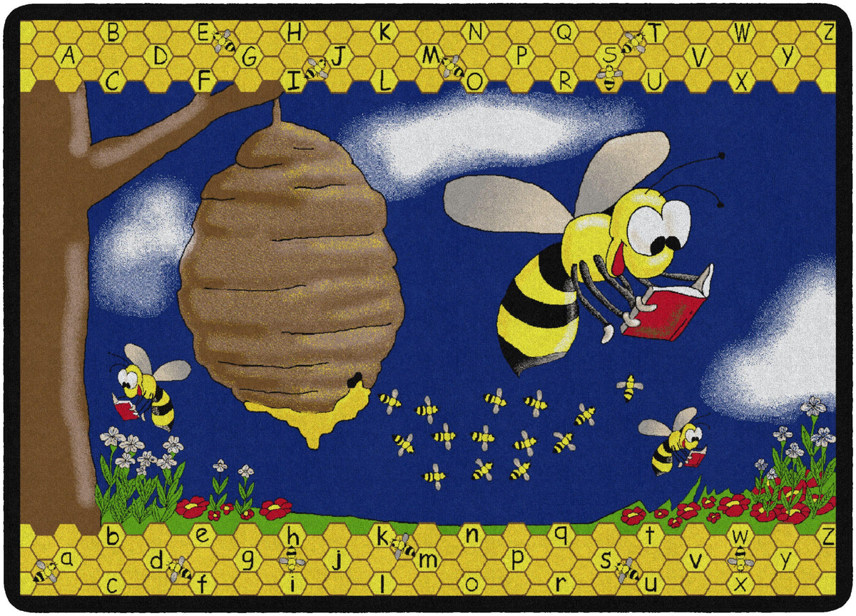 FLAGSHIP CARPETS - BUSY BEE - RECTANGLE - 6 FT X 9 FT - SPECIFY CARPET COLOR
