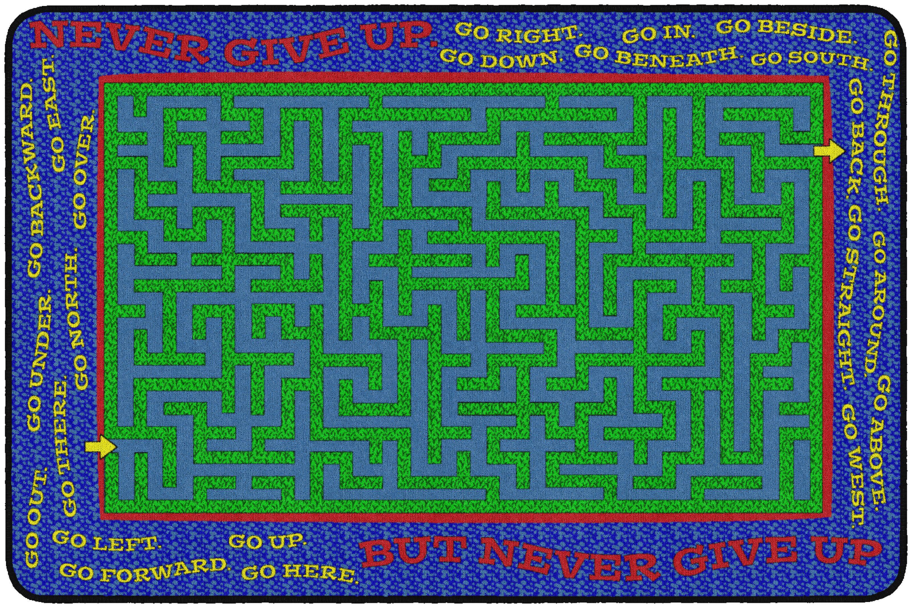 FLAGSHIP CARPETS - NEVER GIVE UP - RECTANGLE - 4 FT X 6 FT - SPECIFY CARPET COLOR