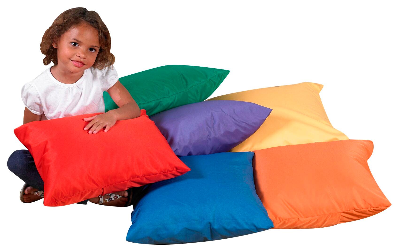 PILLOWS 17 IN SQUARE PRIMARY COLORS WITH POLY FILL - SET OF 6