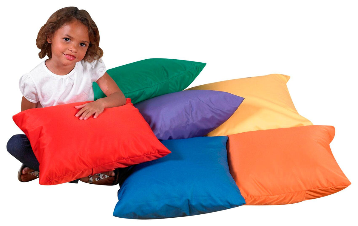 PILLOWS 17 IN SQUARE PRIMARY COLORS WITH POLY FILL - SET OF 6