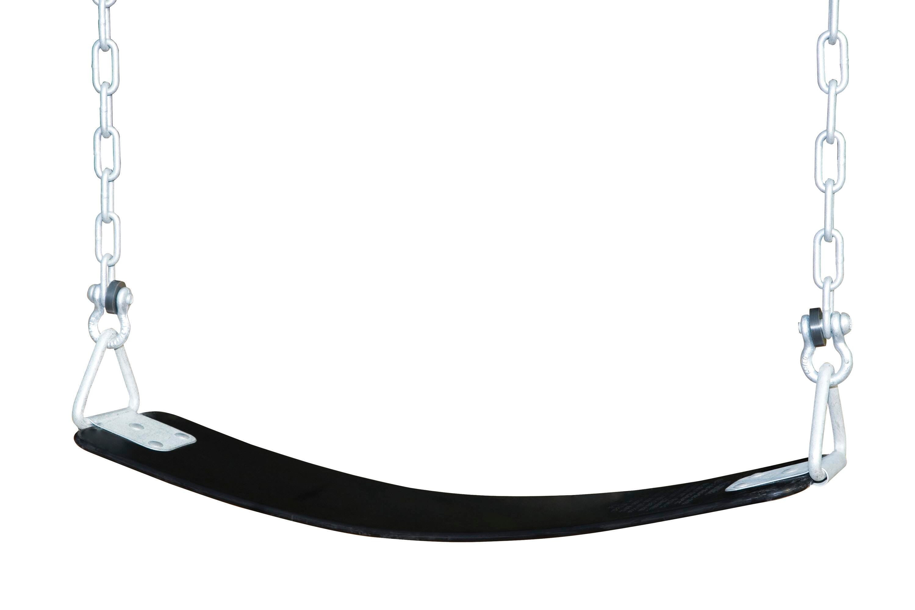 MOLDED RUBBER SEAT IN BLACK WITH CHAINS - 8 FT BEAM - 1 SEAT