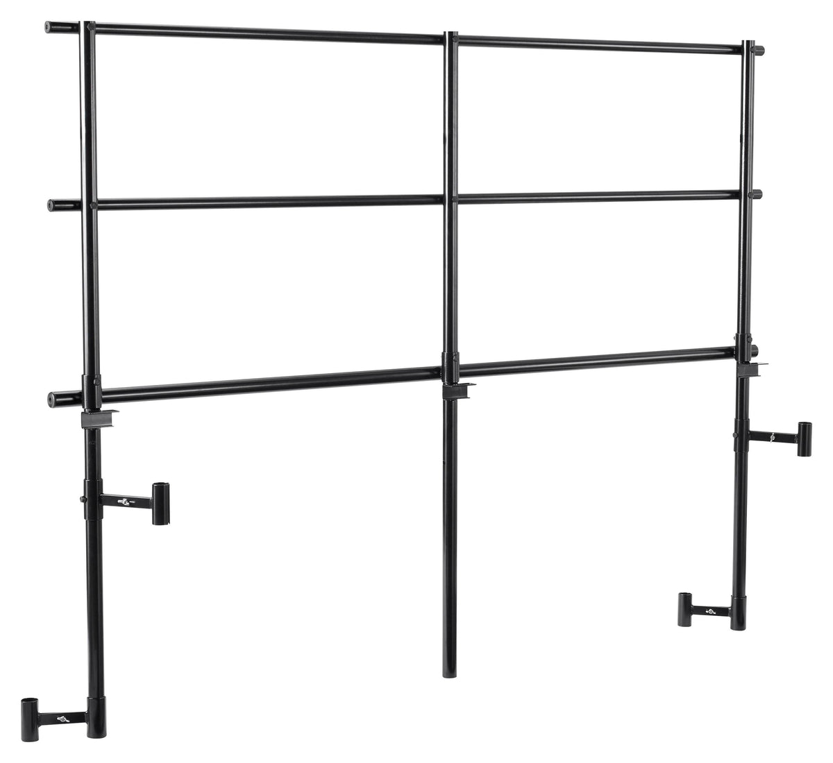 STAGES AND RISERS - NATIONAL PUBLIC SEATING BACK GUARDRAIL FOR 3-LEVEL TRANSPORT RISER - BLACK - 70-1/2 X 66-1/4