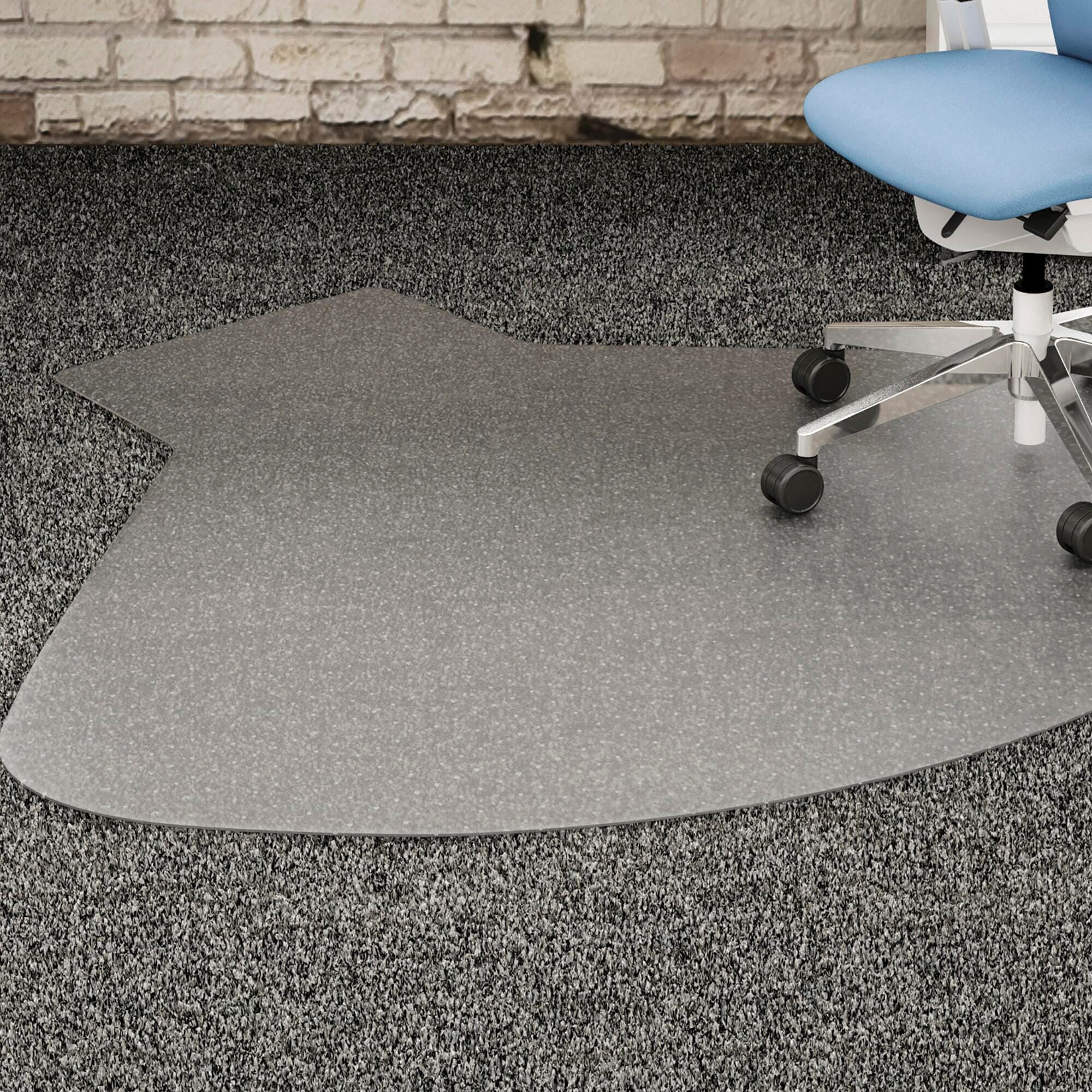 CHAIR MAT L-WORKSTATION MEDIUM PILE CLEAR LLR69156