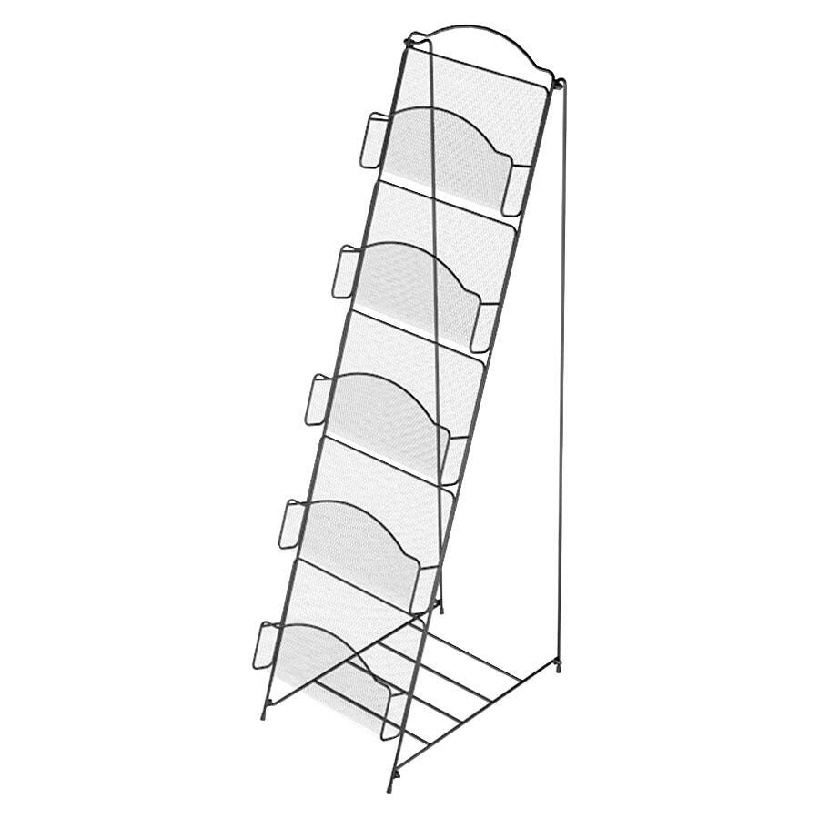 MESH FLOOR RACK  5-POCKET  BLACK