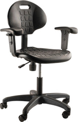 NATIONAL PUBLIC SEATING KANGAROO STOOL WITH ARMS - 26 X 17 X 16 TO 21 IN - BLACK