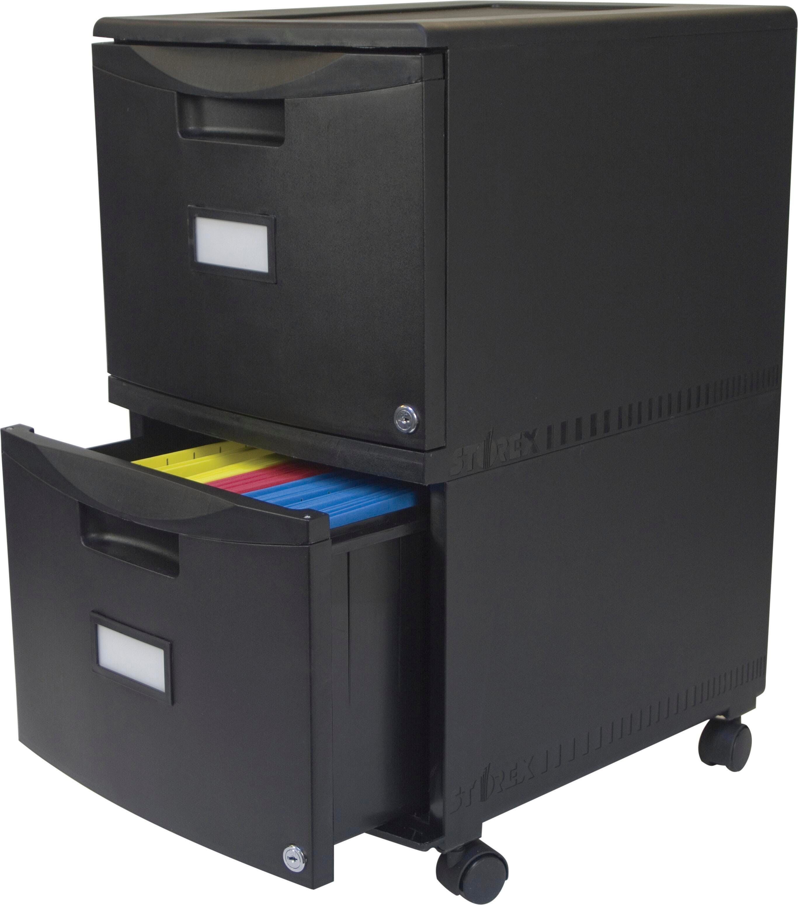 STORAGE FILE CABINET STOREX 2-DRAWER LETTER/LEGAL BLACK
