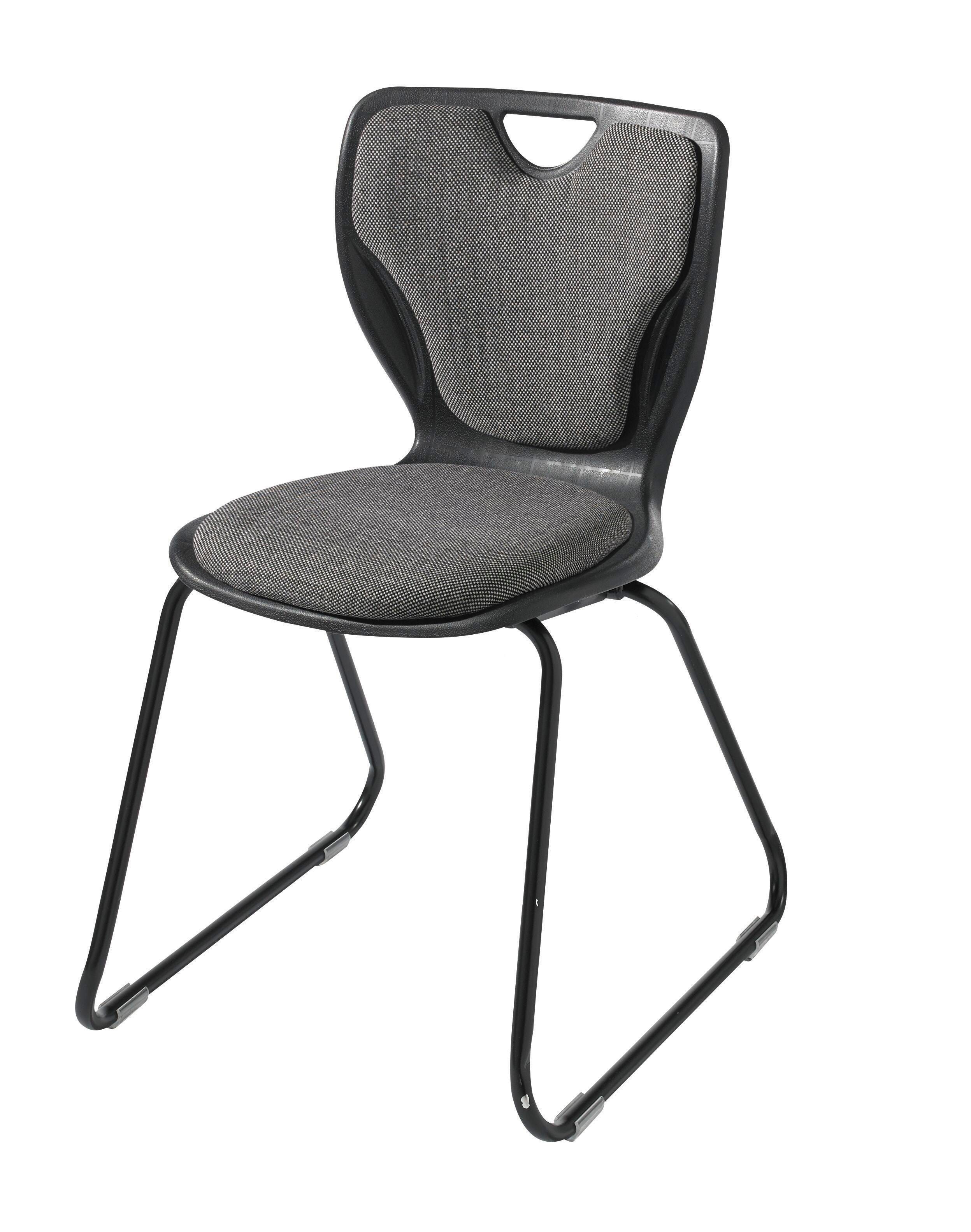 CHAIR - CLASSROOM SELECT - CONTEMPORARY SLED BASE CHAIR - PADDED SEAT AND BACK - 18 IN A+ - SPECIFY SEAT AND BACK COLOR - SPECIFY FABRIC COLOR - BLACK