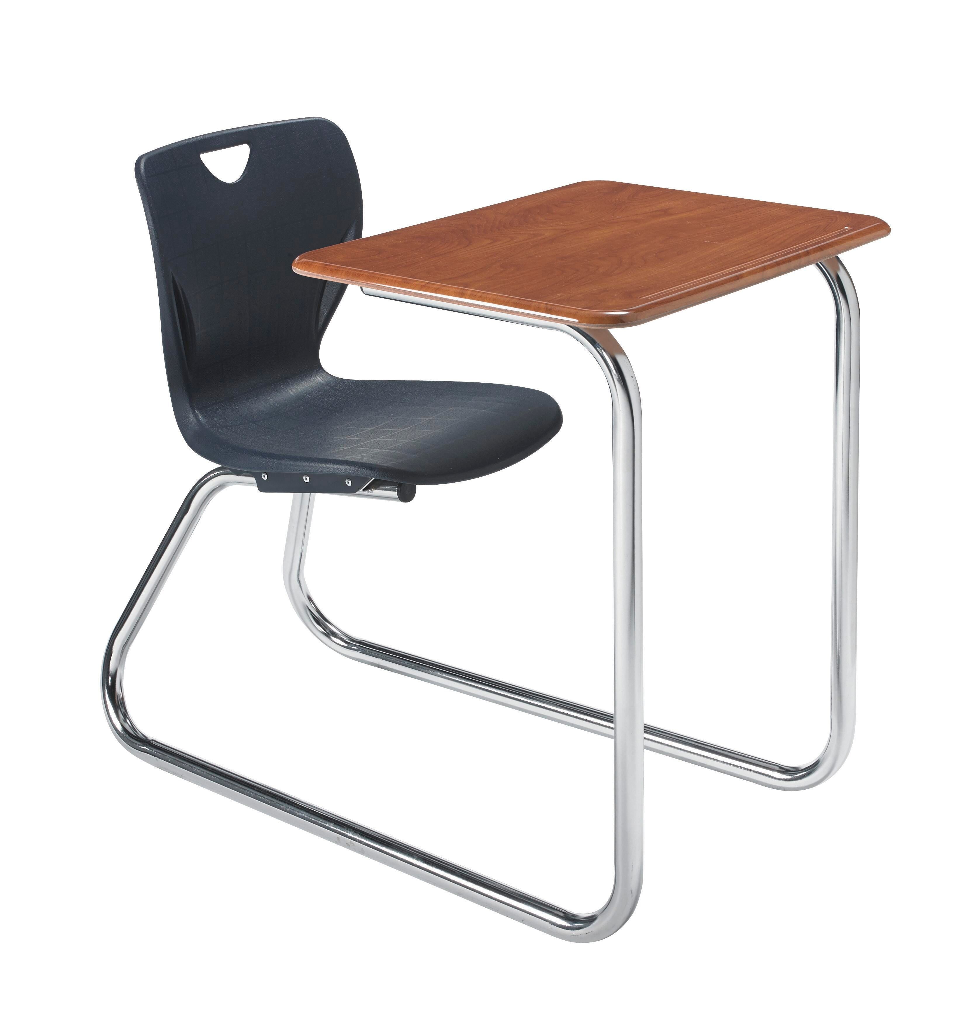 DESK - CLASSROOM SELECT - CONTEMPORARY SLED BASE COMBO - 18 IN A+ - 18 X 24 IN - HARD PLASTIC - NONE - CHROME - SPECIFY SEAT AND BACK COLOR - SPECIFY TOP COLOR