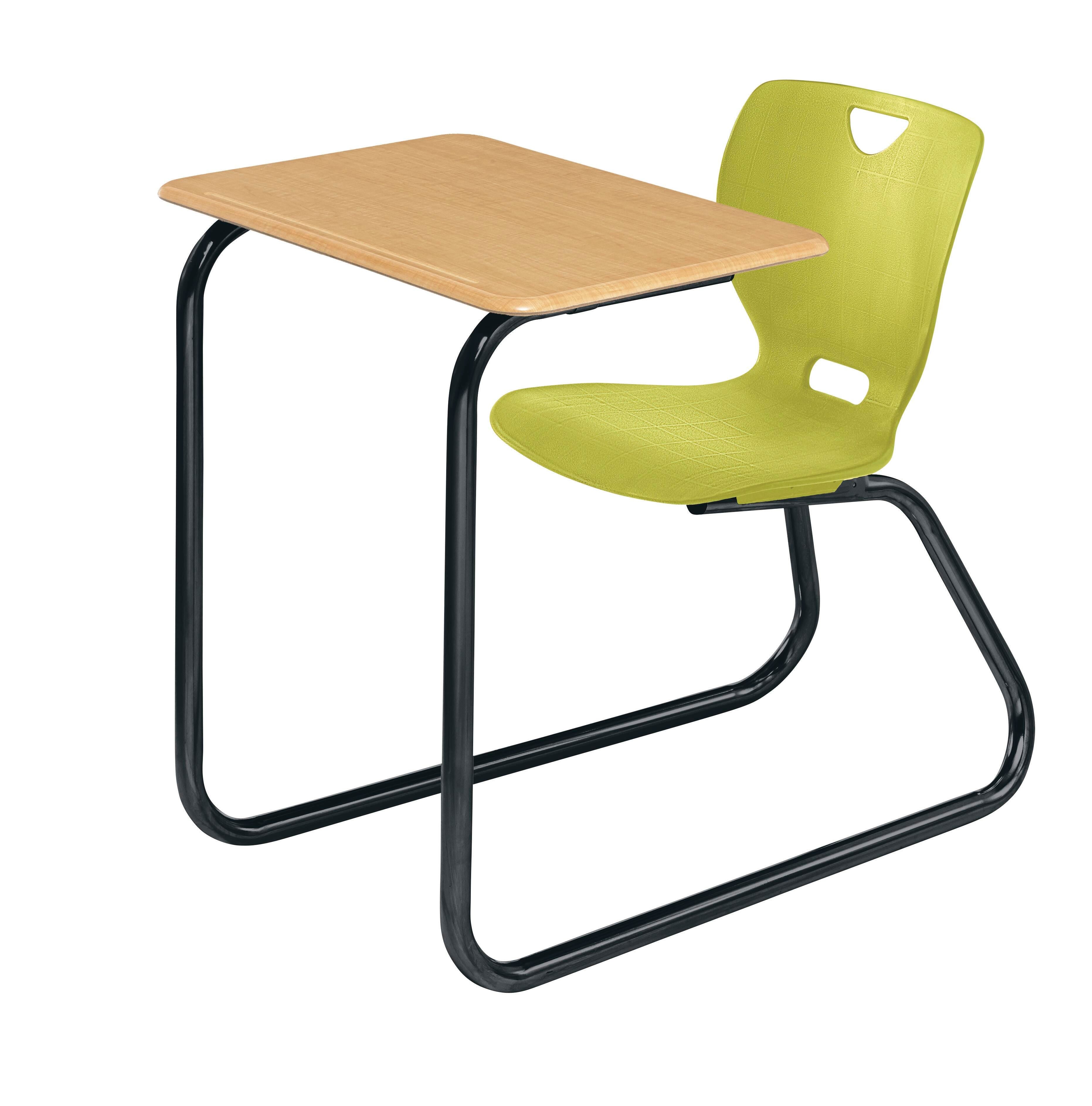 DESK - CLASSROOM SELECT - NEOCLASS SLED BASE COMBO - 18 IN - 18 X 24 IN - HARD PLASTIC - NONE - BLACK - SPECIFY SEAT AND BACK COLOR - SPECIFY TOP COLOR