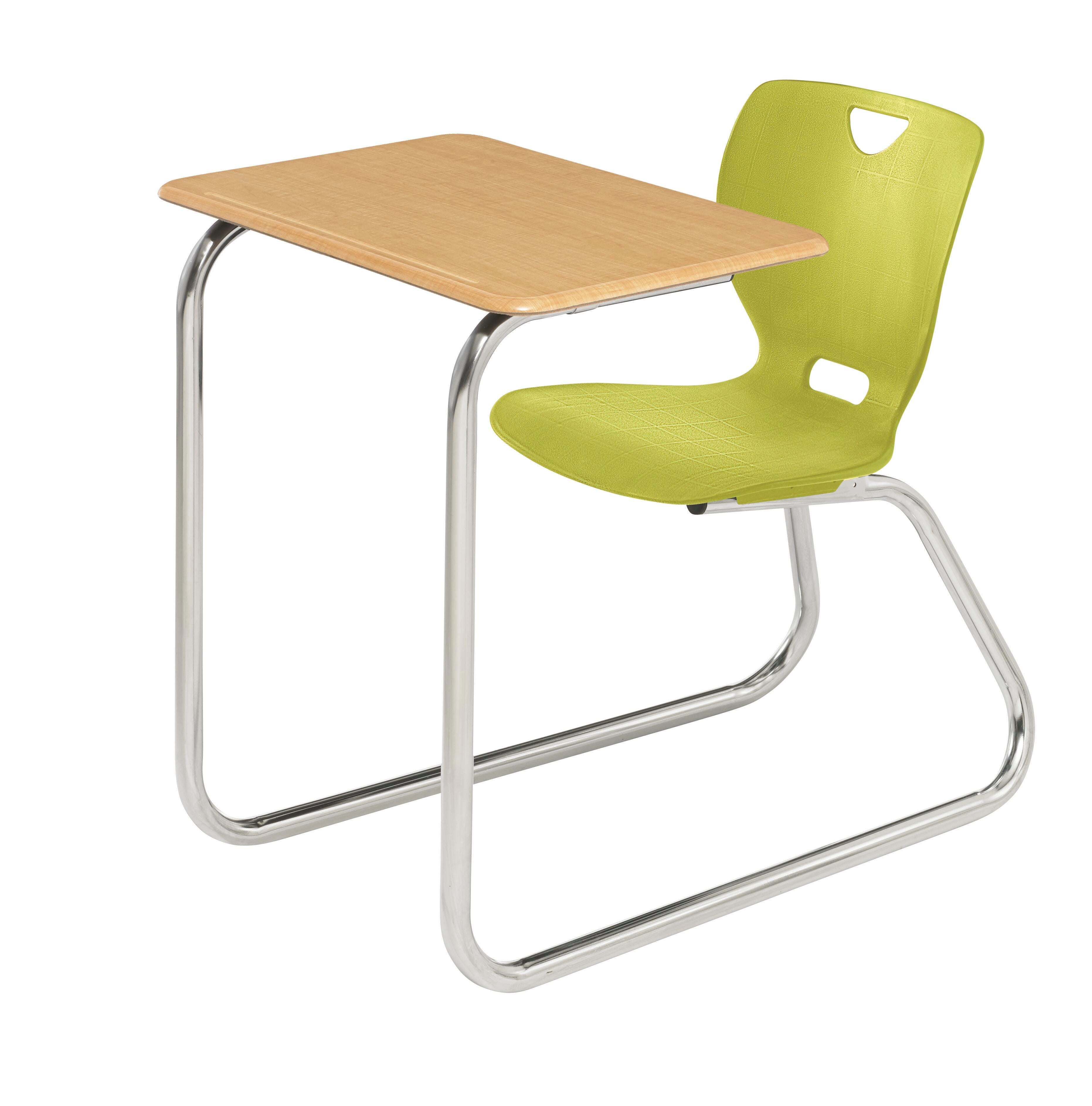 DESK - CLASSROOM SELECT - NEOCLASS SLED BASE COMBO - 18 IN - 18 X 24 IN - HARD PLASTIC - NONE - CHROME - SPECIFY SEAT AND BACK COLOR - SPECIFY TOP COLOR