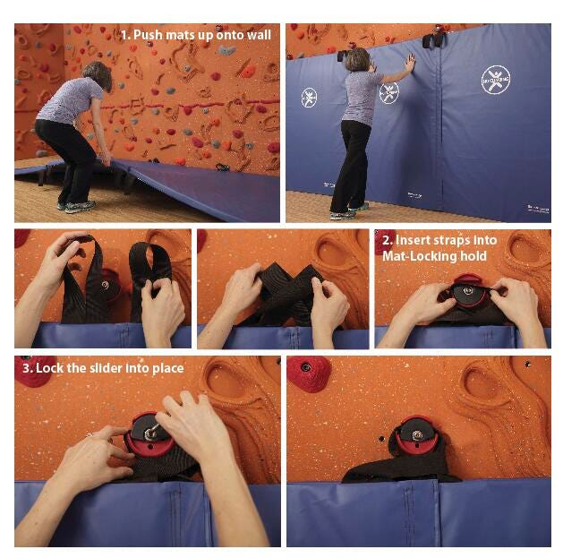 6 X 4 FOOT CORDLESS MAT-LOCKING SYSTEM WITH 2 INCH MATS - BLUE
