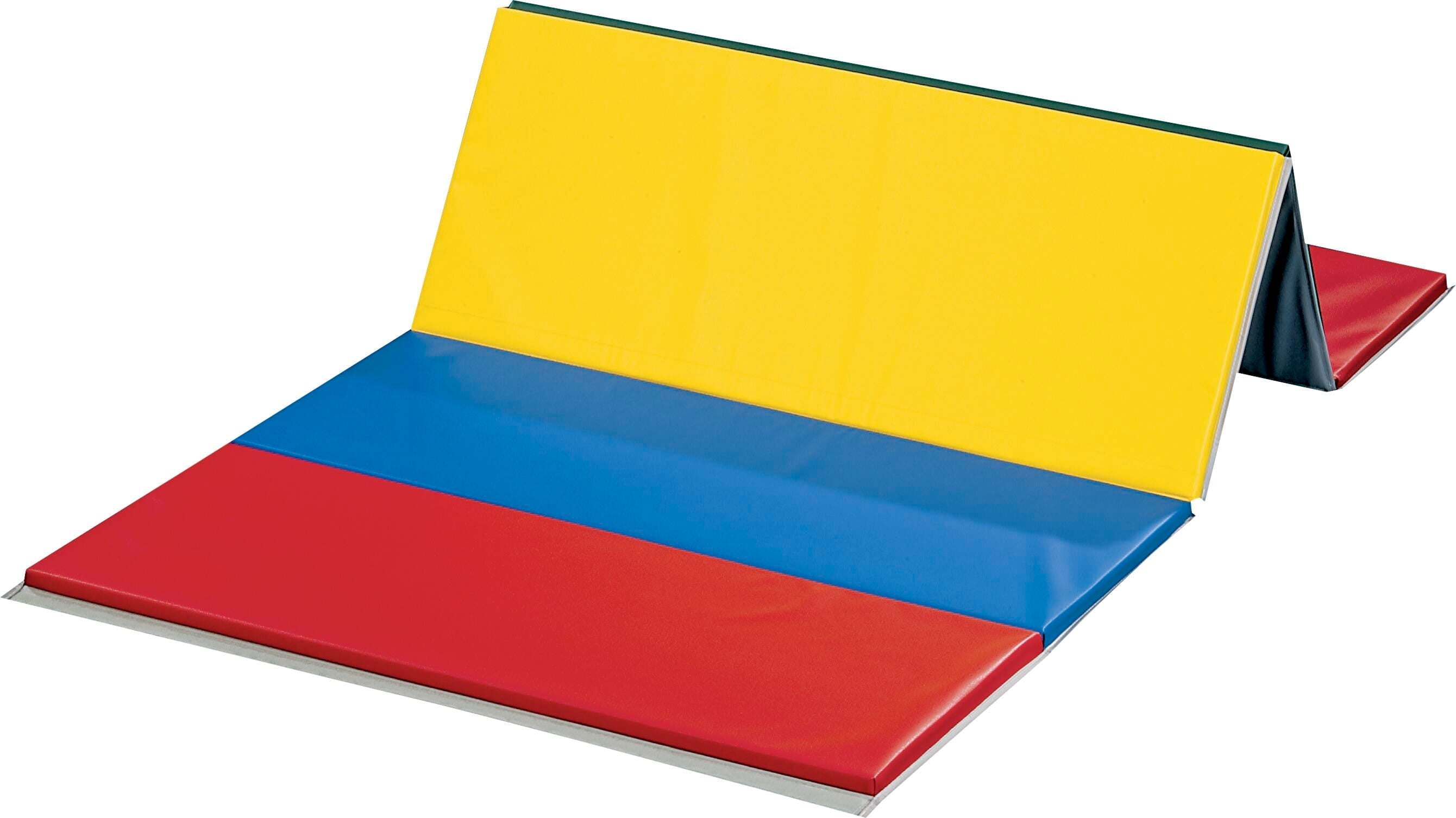 SPORTIME DELUXE 1-1/2 IN - THICK POLYEHTYLENE RAINBOW MAT4 SIDE HOOK AND LOOP  5 FT X10 FT X 1-1/2 IN