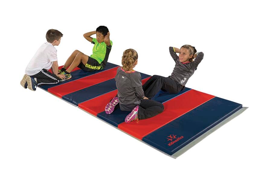 SPORTIME - KIDNASTICS 1-3/8 INCH THICK CROSS-LINK POLYETHYLENE FOLDING MAT - 6 FT X 12 FT - SPECIFY MAT COLOR 1 - SPECIFY MAT COLOR 2