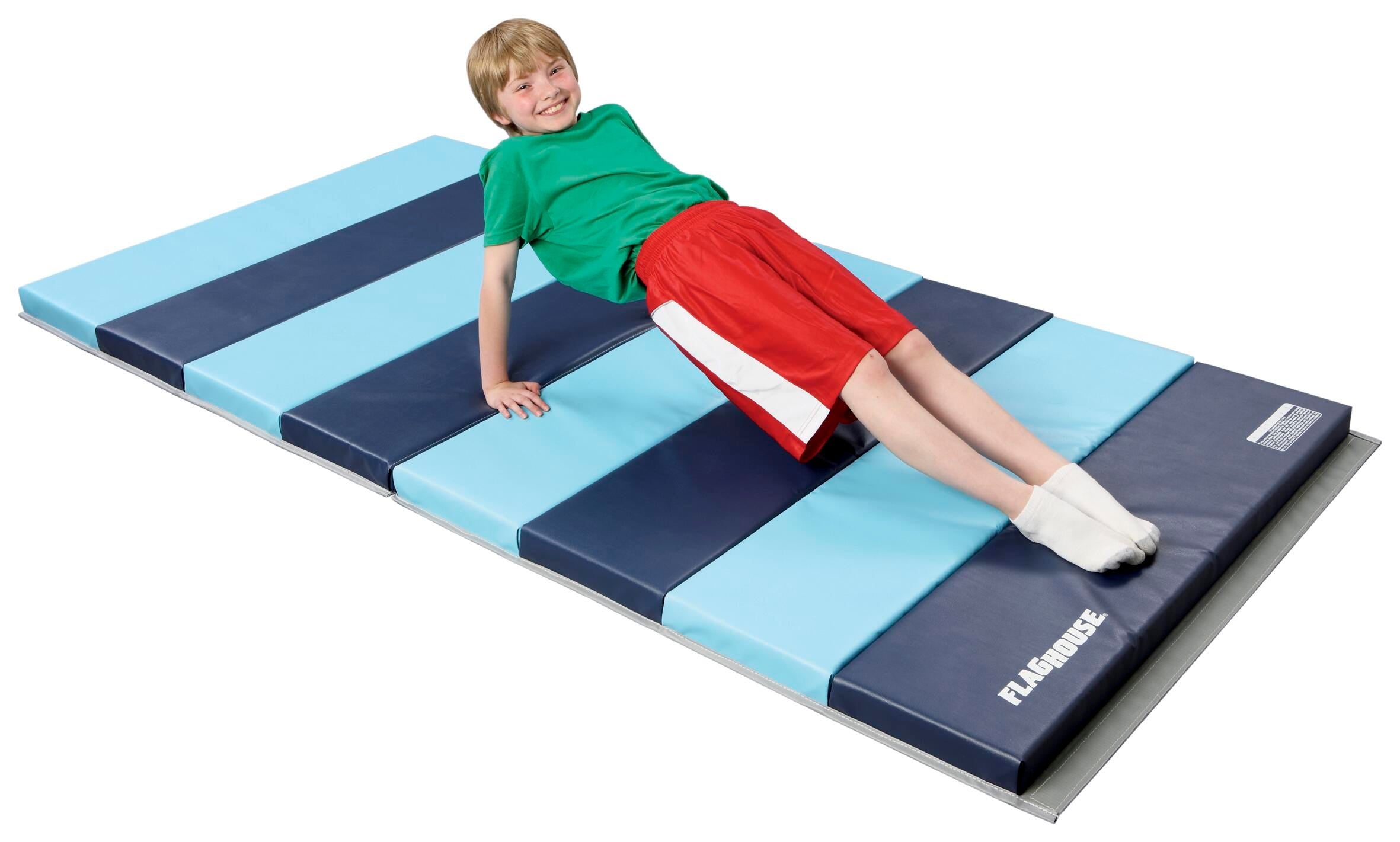 SPORTIME - 2-3/8 INCH THICK COMBINATION FOAM MAT - 4 SIDE HOOK AND LOOP - 5 FT X 10 FT - SPECIFY MAT COLOR 1 - SPECIFY MAT COLOR 2