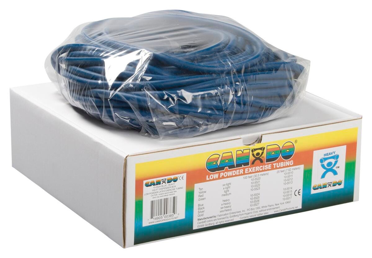 TUBING EXERCISE CANDO HEAVY - 100 FEET - BLUE - WITH LATEX