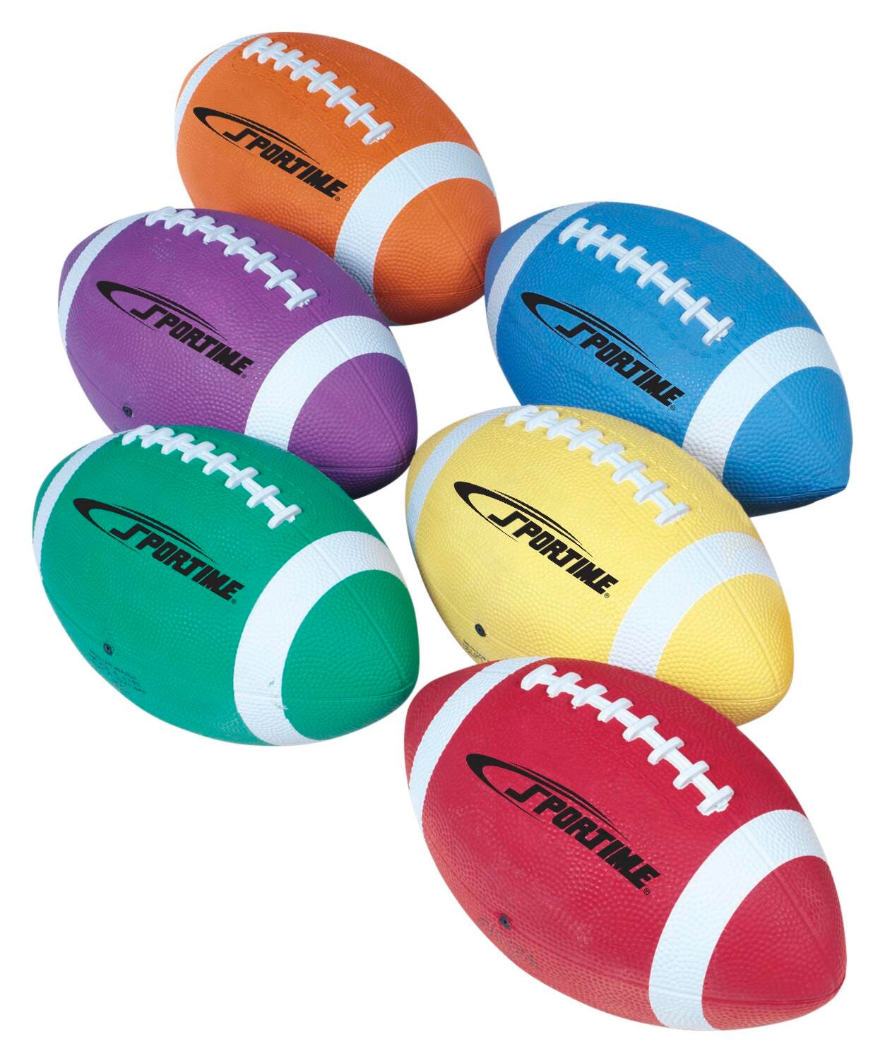 BALL FOOTBALL RUBBER NO. 6 JR SET OF 6 - SPORTIME