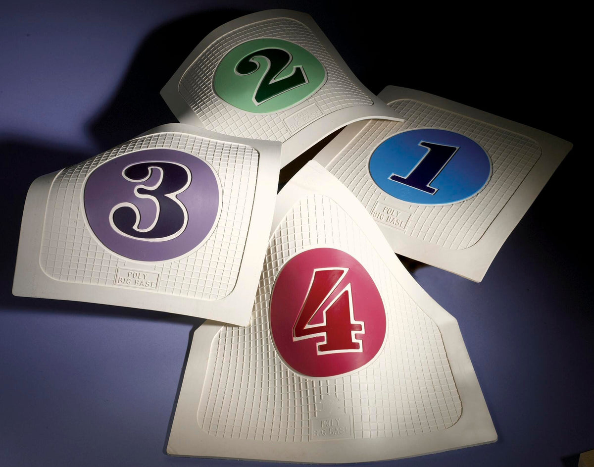 BASE BASEBALL BIG BASES WITH NUMBERS  SET OF 4
