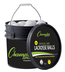 LACROSSE BALL BUCKET  36 LACROSSE BALLS  WHITE PACK OF 36
