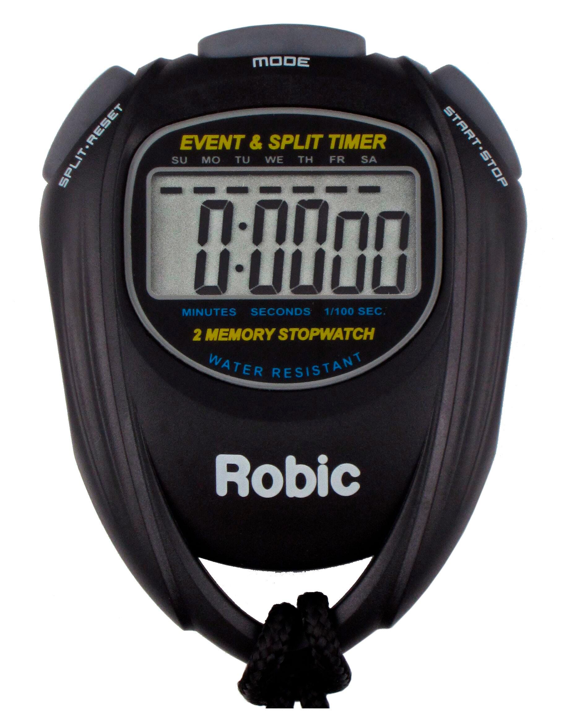 DISC-ROBIC SC-539 2 SPLIT MEMORY WATER RESIST STOPWATCH-BLACK