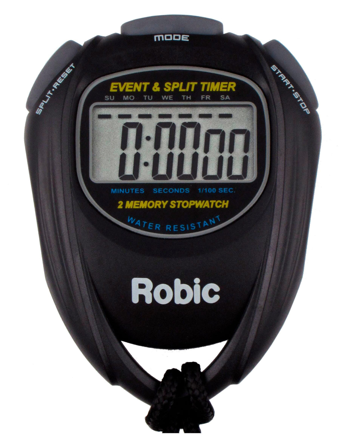DISC-ROBIC SC-539 2 SPLIT MEMORY WATER RESIST STOPWATCH-BLACK