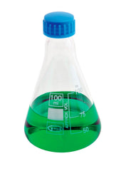 UNITED SCIENTIFIC ERLENMEYER FLASK W/SCREW CAP BOROSILICATE GLASS 250ML