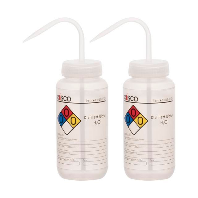 WASH BOTL DISTILLED WATER 500ML 4 COLOR PK2
