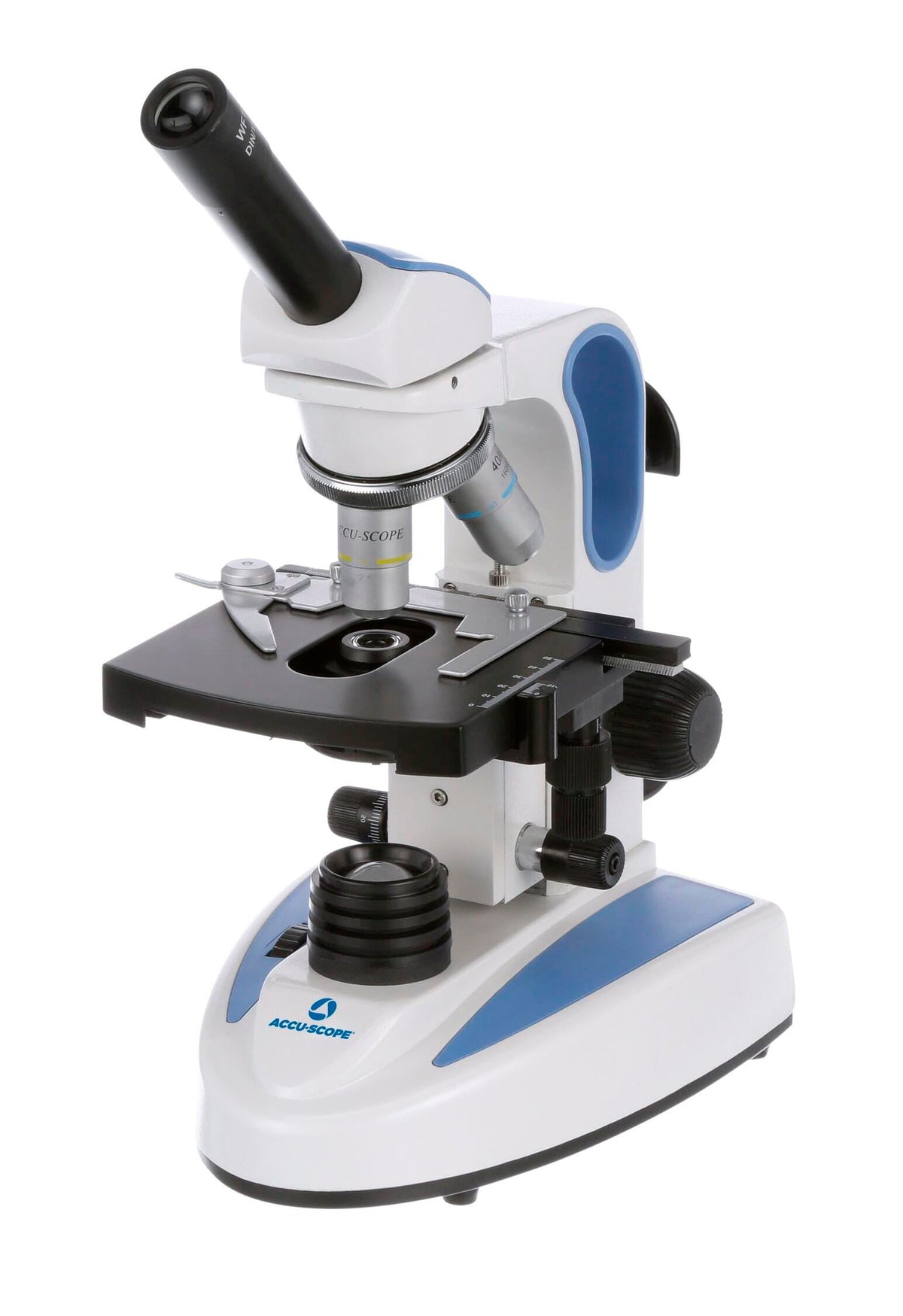 MICROSCOPE COMPOUND MONOCULAR EXM-150 W/XY STAGE AND IRIS DIAPH