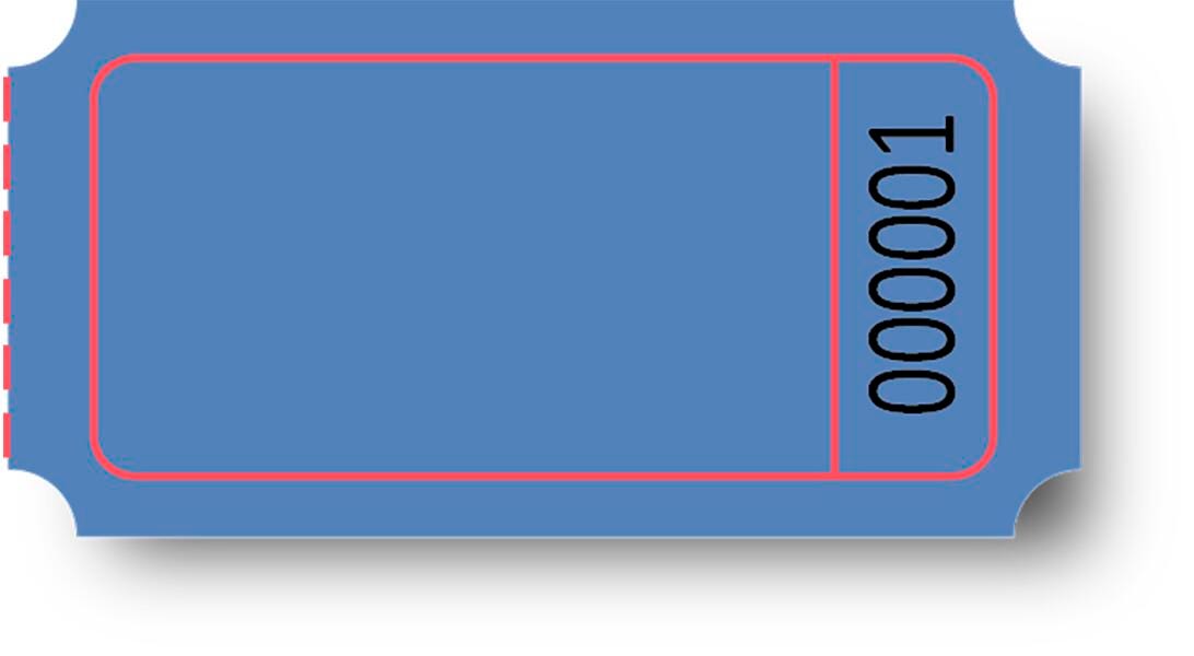 TICKETS - BLANK -  1X2 SINGLE ROLL - BLUE - PACK OF 2000