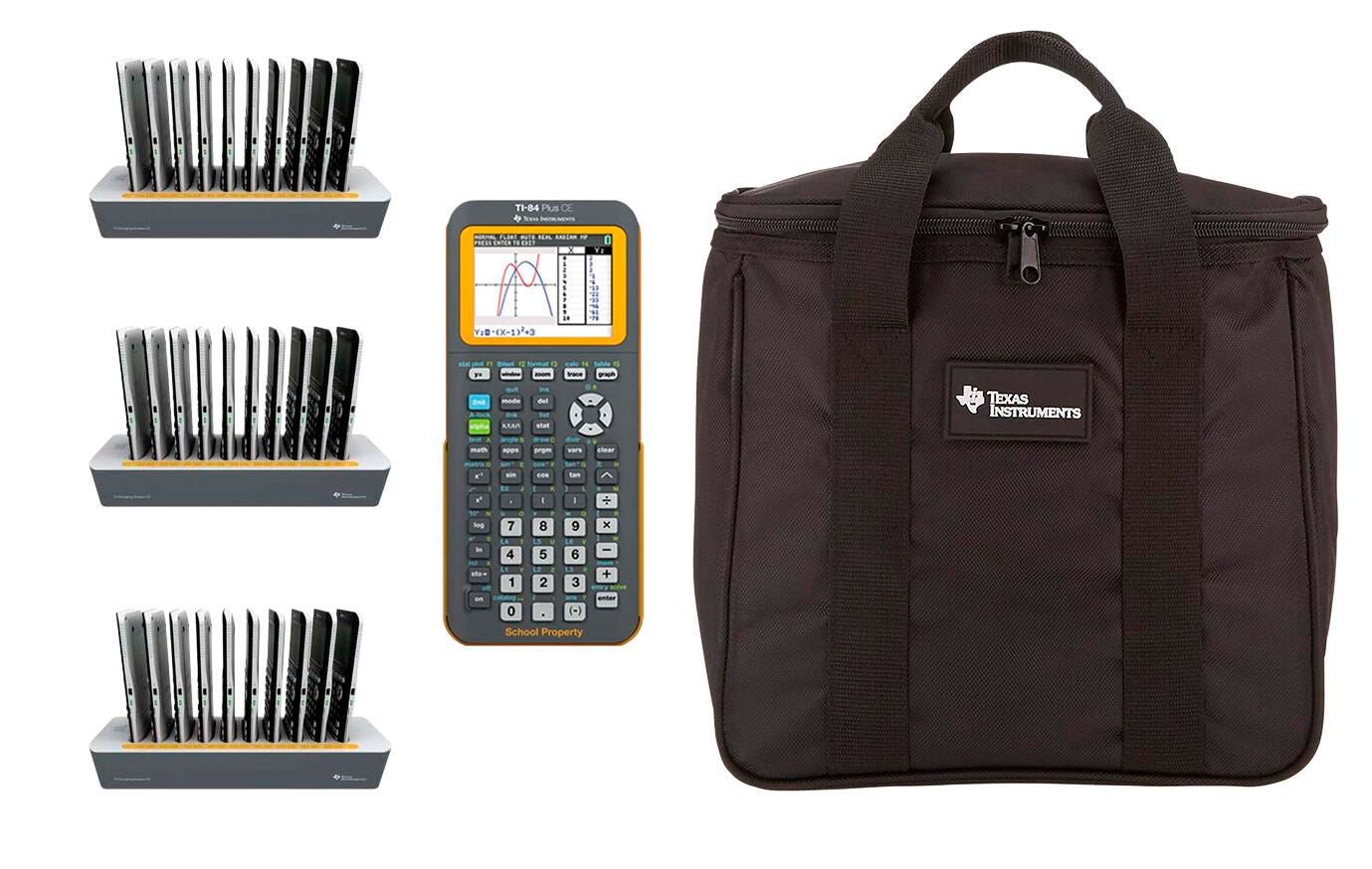 CALCULATOR GRAPHING TI-84 PLUS CE SET OF 30 W/STORAGE