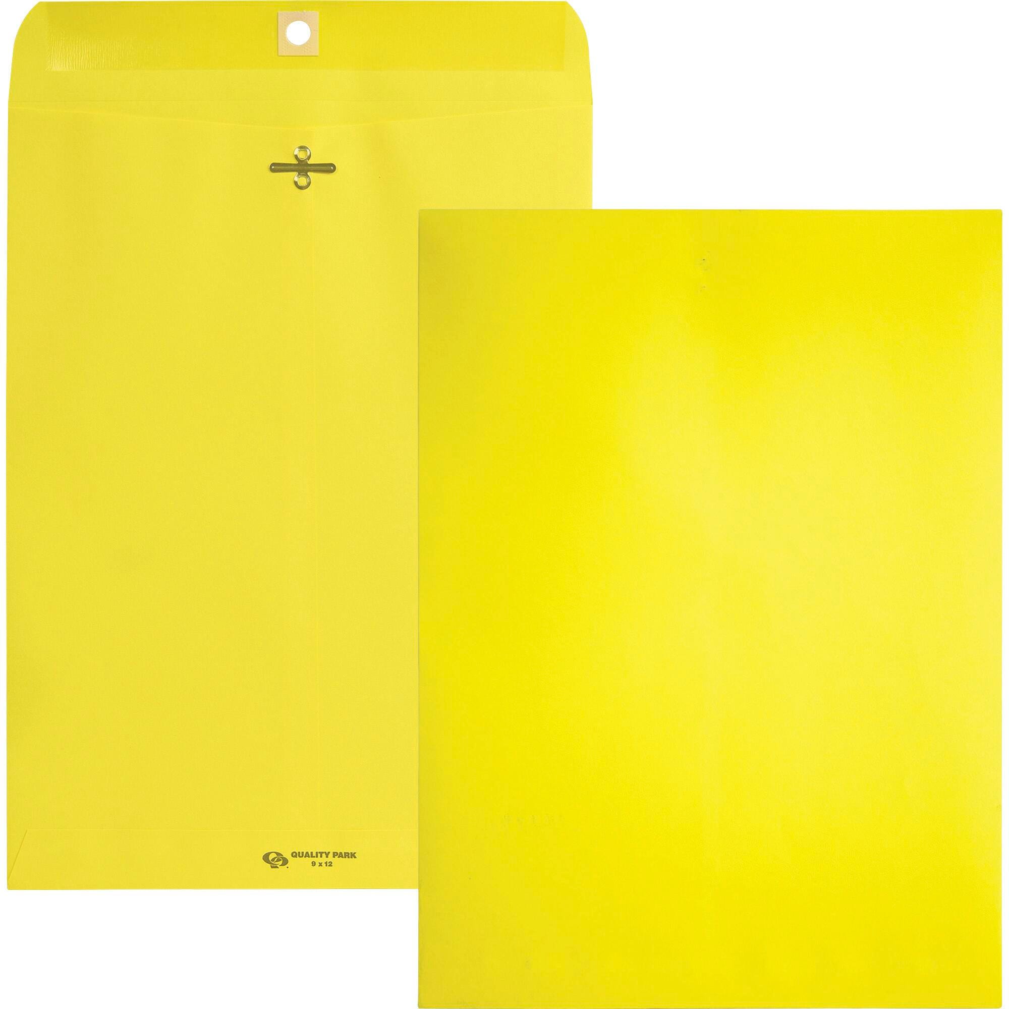ENVELOPE CLASP 9X12 IN YELLOW BX OF 10