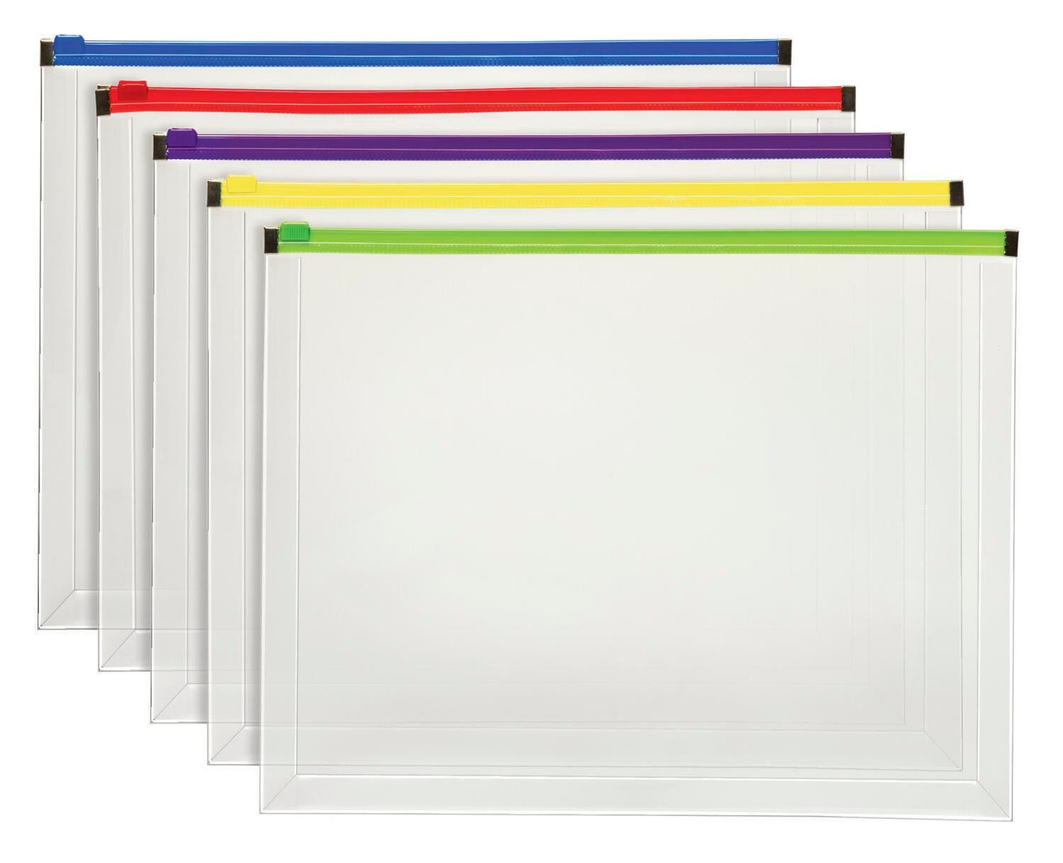 ENVELOPE POLY ZIP LETTER SIZE ASST PACK OF 5