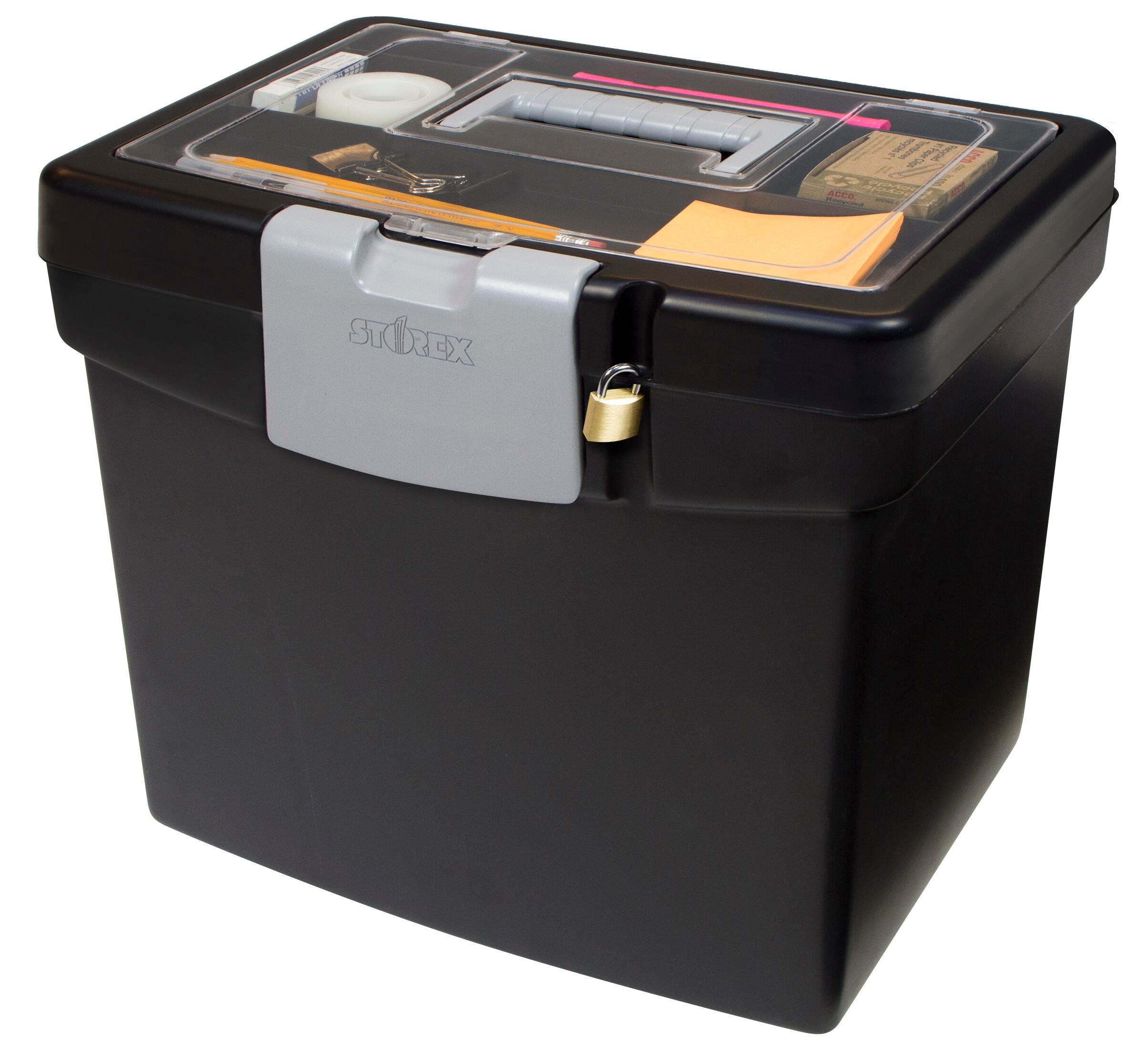 FILE BOX W/XL LID 11X13-1/2X11 IN BLACK/GREY STX61501B02C