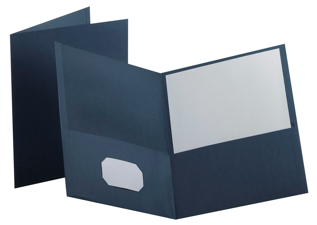 FOLDER 2-POCKET 100 SHT CAP DARK BLUE PACK OF 25 OXF57538EE
