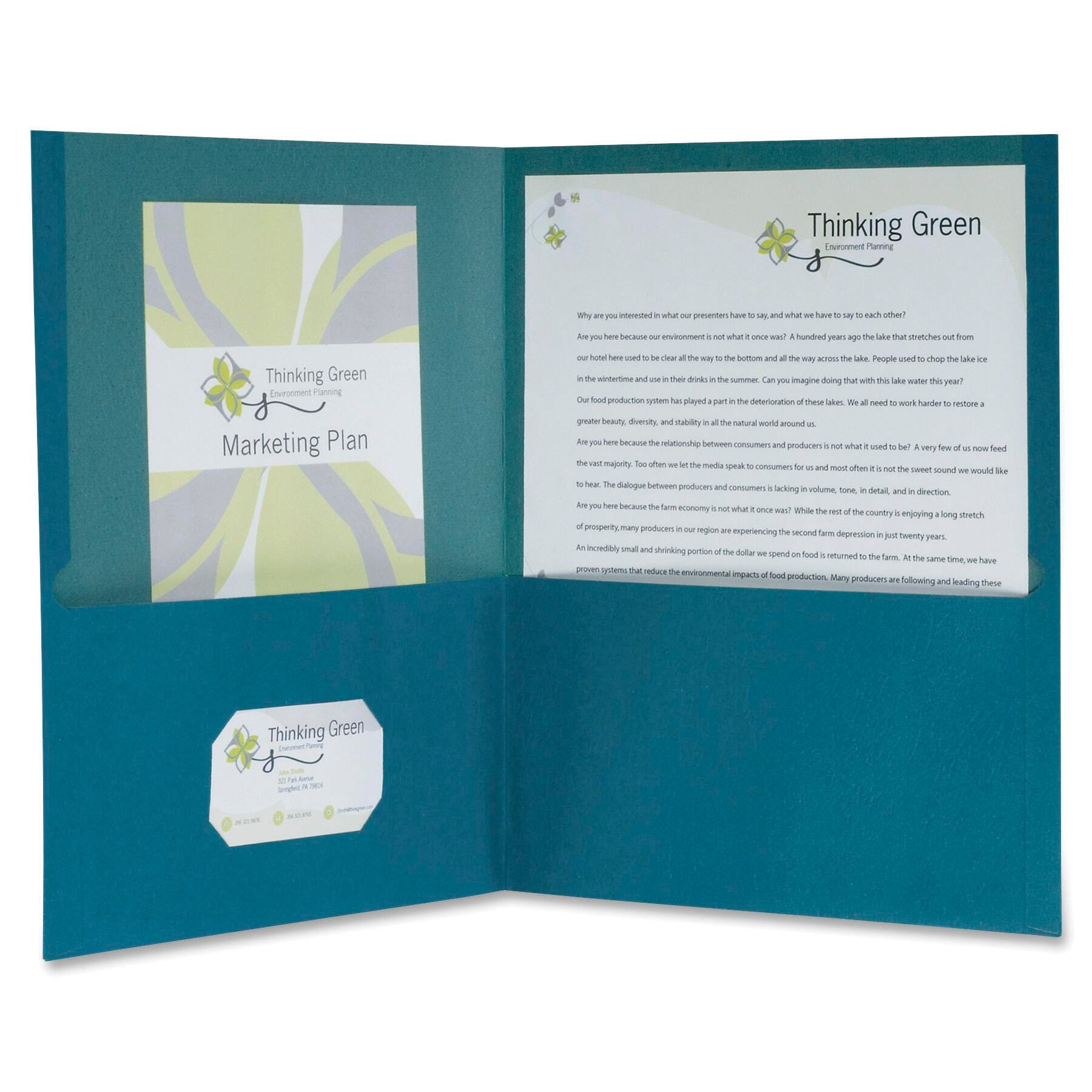 FOLDER 2-POCKET RECYCLED BLUE PACK OF 25